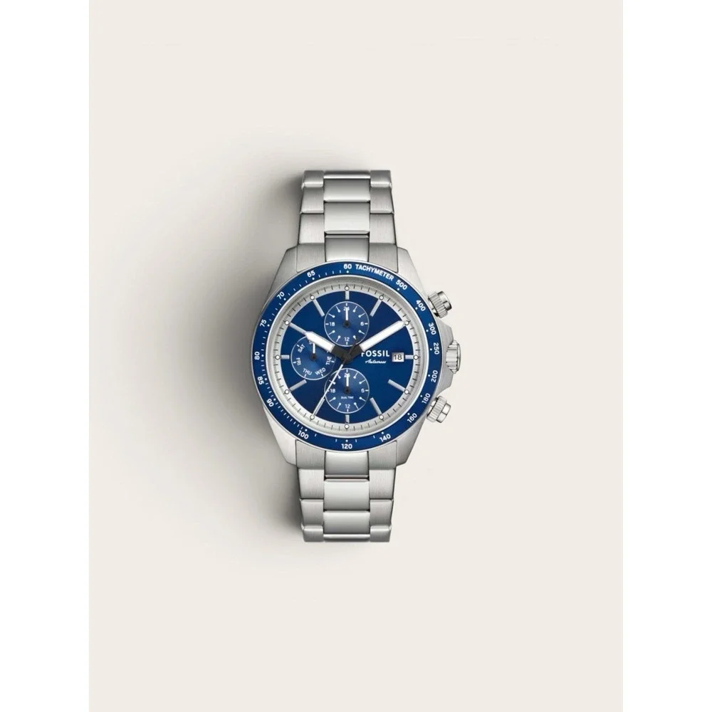 Fossil Autocross BQ2878 Mens Multifunction Blue‎ Sunray Dial Watch NIB